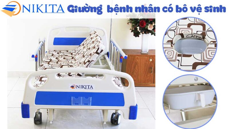 giường bệnh nhân có bô vệ sinh